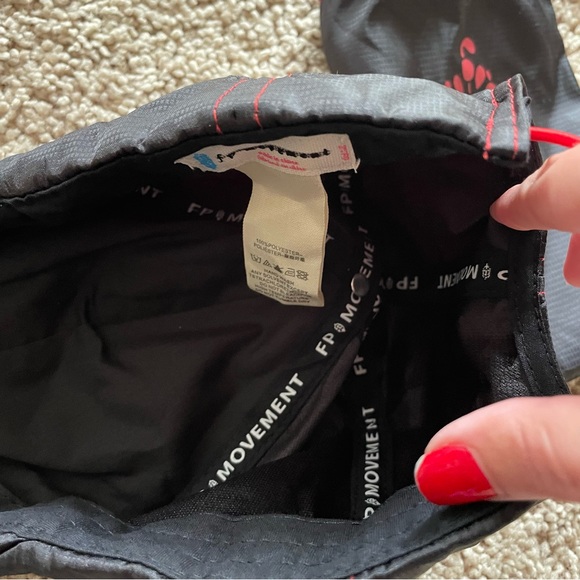 Free People Movement On the Run Packable Baseball Hat Black Red - Picture 7 of 8